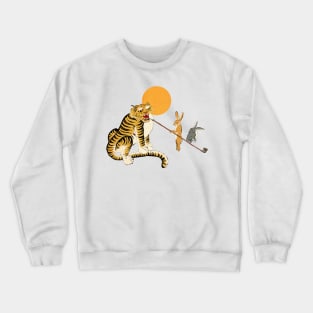 Minhwa: Tiger and Rabbits A Type (Korean traditional/folk art) Crewneck Sweatshirt